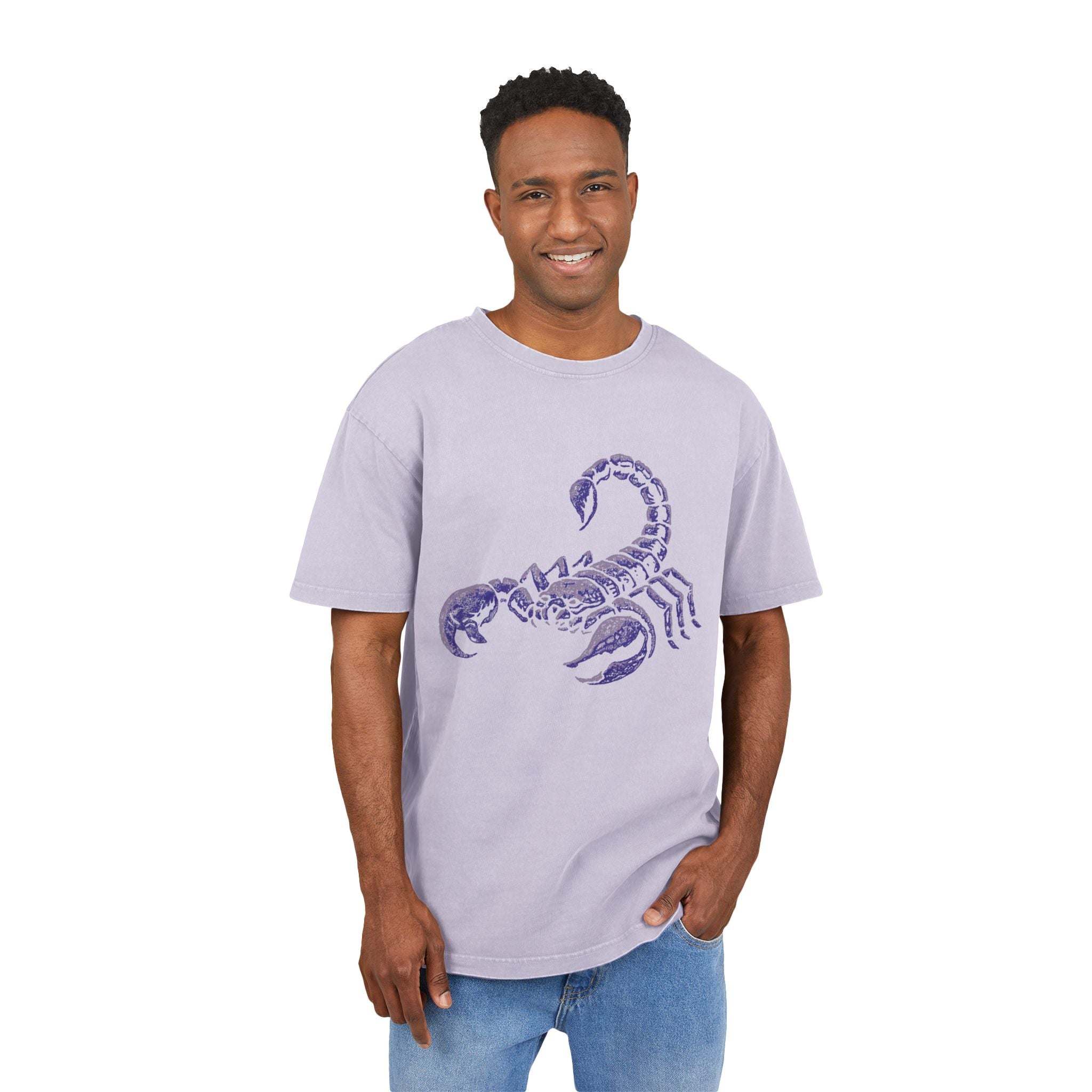 Scorpion Distressed Graphic Tee — Acid Wash